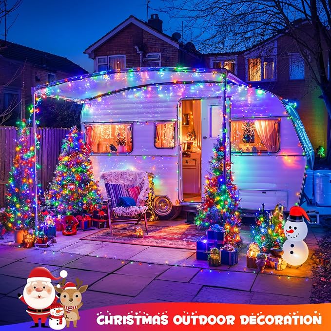 JMEXSUSS 2 Pack Solar String Light 100LED 32.8ft 8 Modes Solar Christmas Lights - Image 6