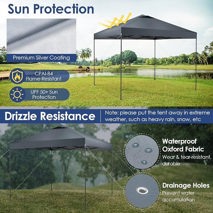 Tangkula 10x10 Ft Pop Up Canopy, Easy Set-up Instant Tent - Image 5