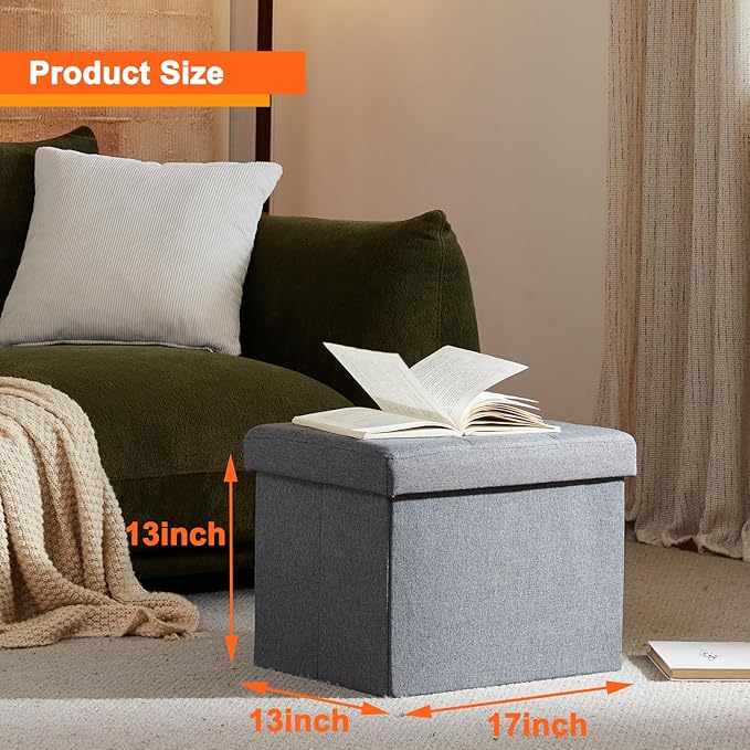ALASDO Storage Ottoman Footrest Stool Small Ottoman - Image 3