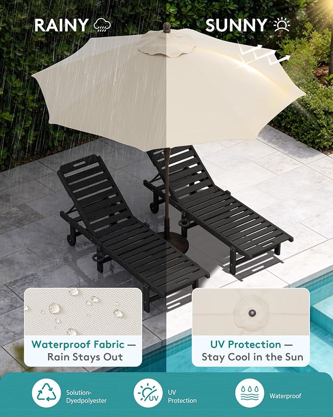 SERWALL Outdoor Chaise Lounge Set of 2 - Image 6