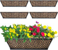 4 Pack 30" Railing Planter Window Box Deck Balcony Rail Planter Black Metal by EIMQUVW