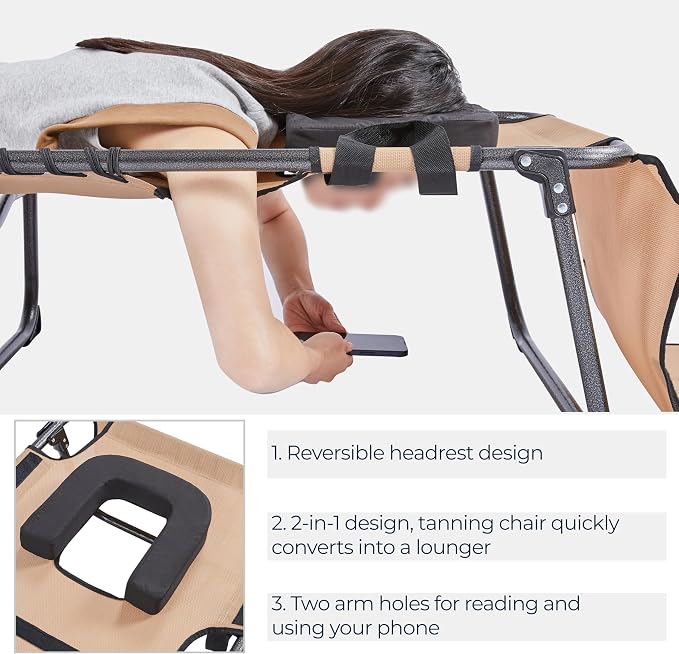 Yaheetech 22.4" Tanning Chair - Image 8