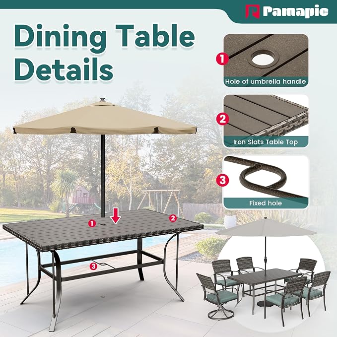 Pamapic 7-Piece Outdoor Dining Set - Image 6
