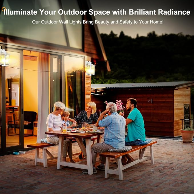 2 Pack Dusk to Dawn Outdoor Lighting, IP65 Waterproof Outdoor Porch Light - Image 5