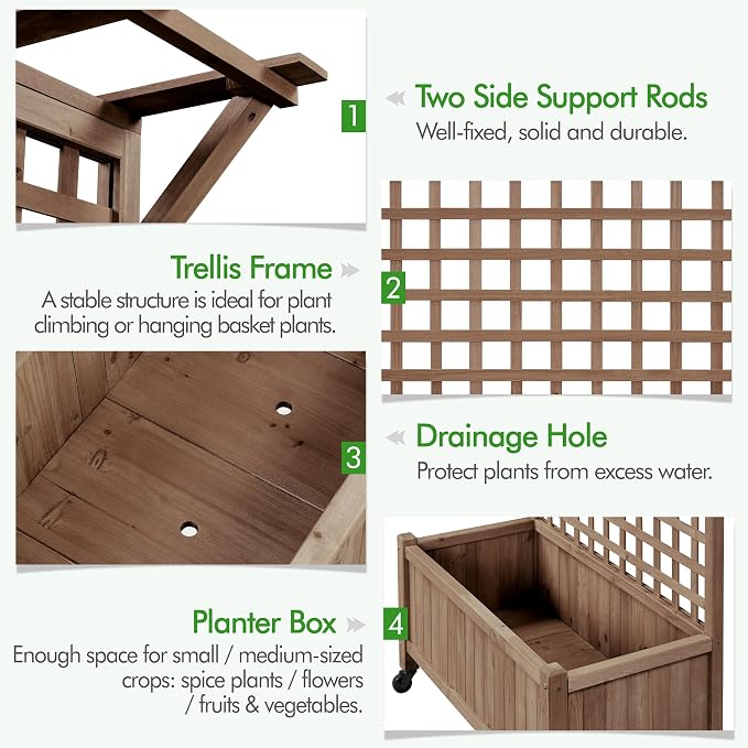 Yaheetech 72" H Horticulture Garden Planter - Image 8