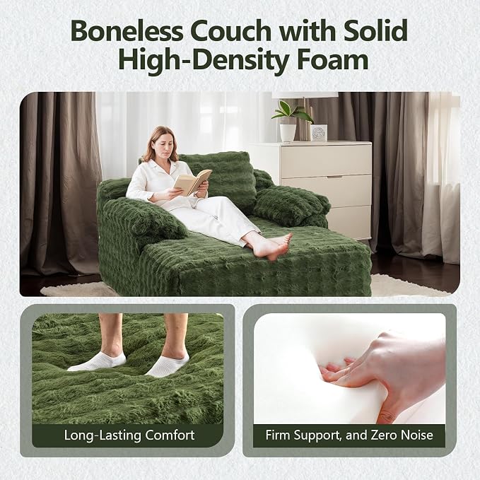 VINGLI 67.7" Oversized Chaise Lounge Chair Indoor Reading Chairs Comfy Bubble - Image 3