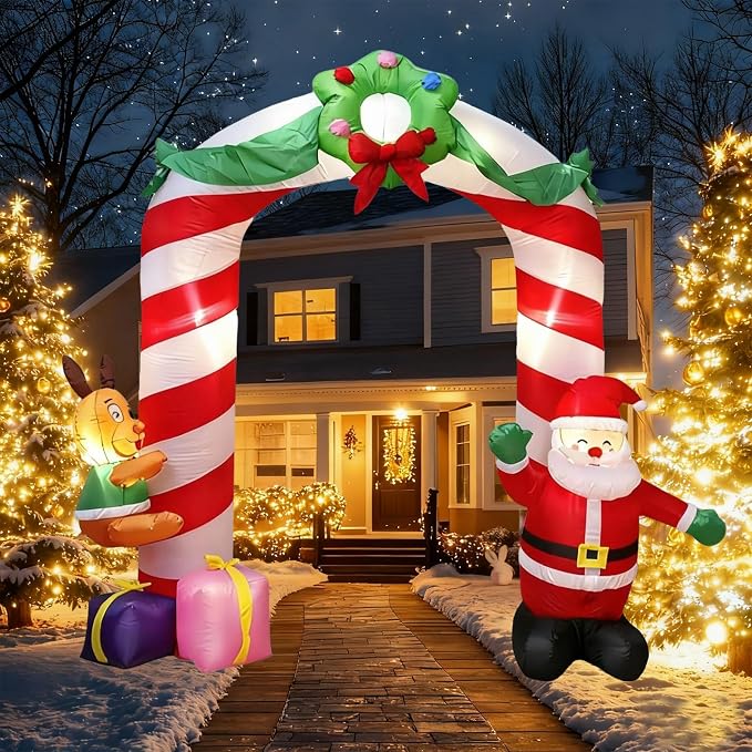 8 FT Christmas Inflatables Archway Outdoor Decorations, Inflatable Santa & by PIPIMOUSE
