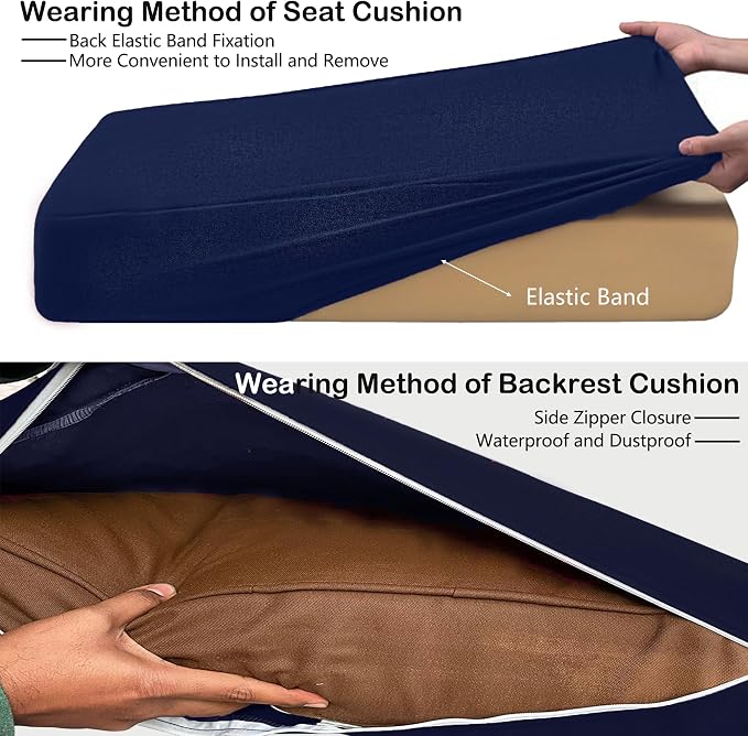 Sqodok Outdoor Cushion Covers 14Pcs Patio Cushion Slipcovers, Replacement - Image 7