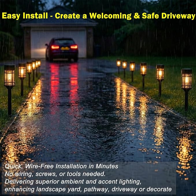 Solar Lights Outdoor Waterproof, 8 Pack 21" Solar Pathway Lights - Image 8