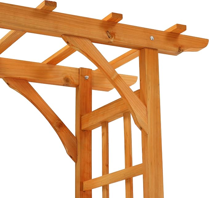 Sunnydaze 78-Inch Wooden Garden Arbor Walkway Wedding Arch - Image 7