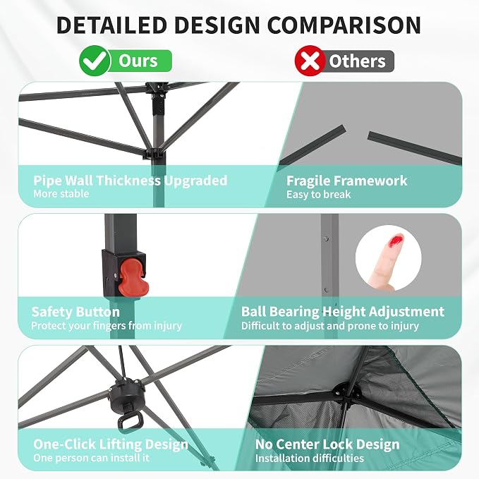 GDY 8x8FT Outdoor Pop Up Canopy Tent - Image 4