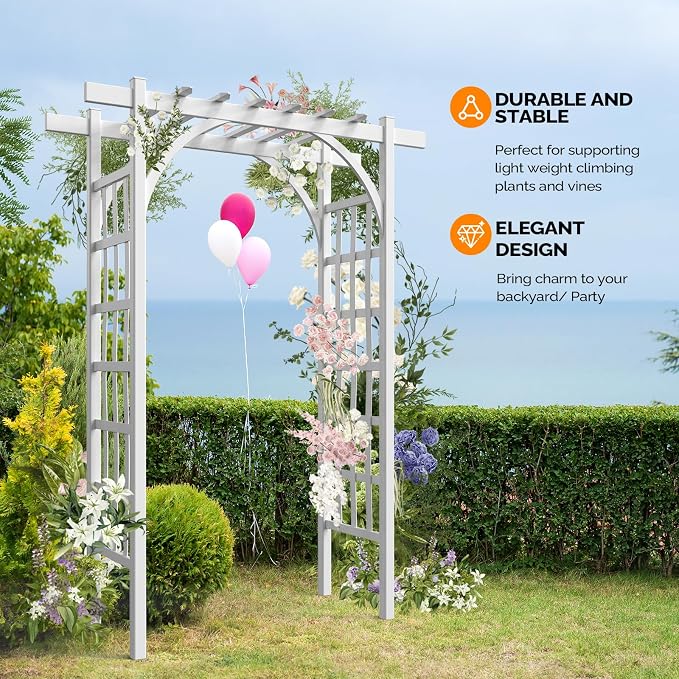 VINGLI Garden Arbor, PVC Wedding Arch - Image 3