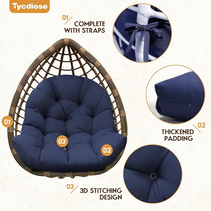 Egg Chair Cushion Replacement, Waterproof Outdoor Hanging Egg Swing Chair - Image 5