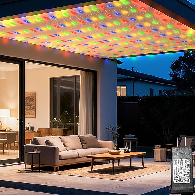 Lovelite 13ft x 13ft Net Lights Outdoor, 400LED Large Gazebo Lights 8 Modes by Lovelite