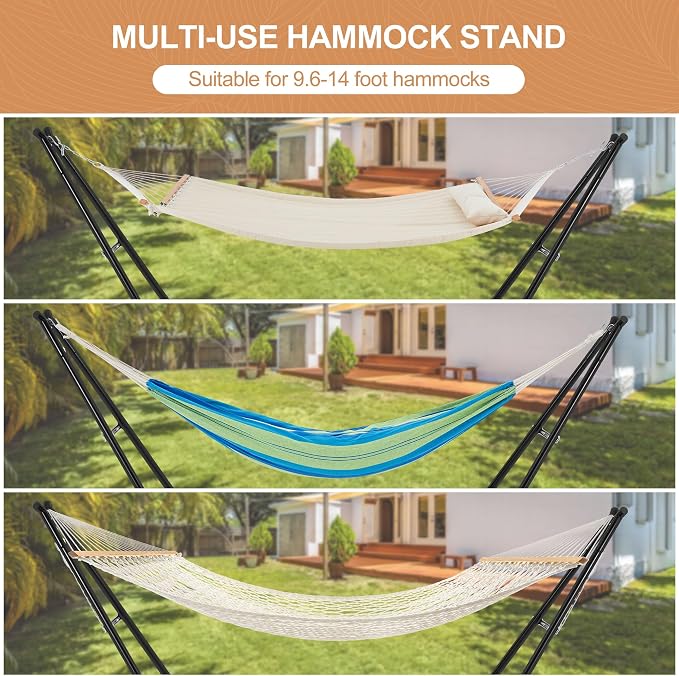 Universal 2-Person Hammock Stand, 660LBS Capacity, Heavy Duty Steel Hammock - Image 6