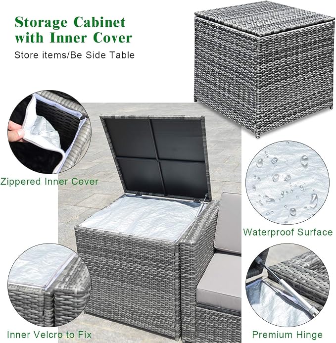 Tangkula 8 Pieces Wicker Patio Furniture Set - Image 6