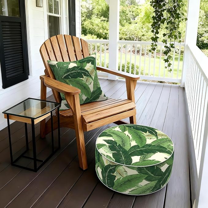 LVTXIII Outdoor/Indoor Round Inflatable Ottoman, All Weather Patio Footstool - Image 2