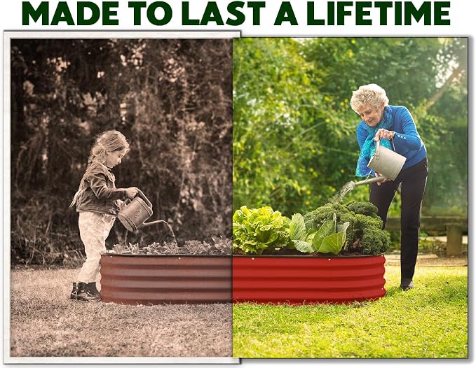 Plant & Plot Galvanized Raised Garden Beds Outdoor // 4×2×1 ft Planter Raised - Image 3
