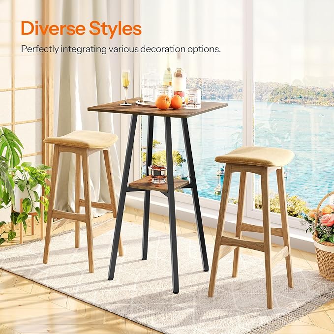 HOOBRO Bar Table, 2-Tier High Top Pub Table, Counter Height Table - Image 4