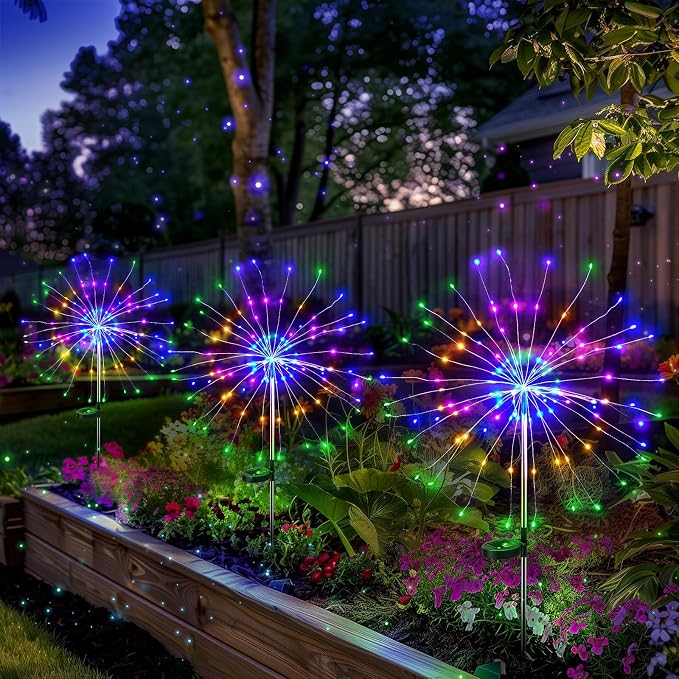 4 Pack Solar Firework Lights 200 LED Create Magical Nights, Waterproof - Image 2