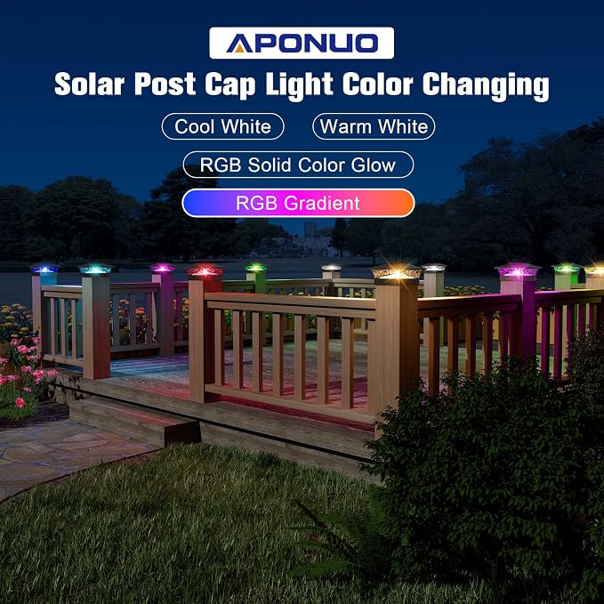 APONUO Solar Post Cap Lights - Image 4
