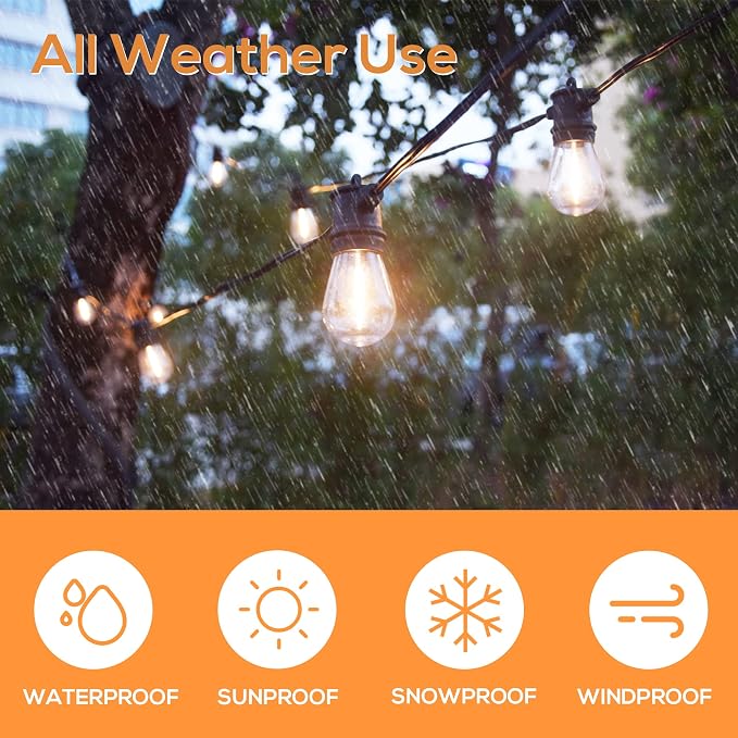 SUNTHIN Outdoor String Lights, 96FT Patio Lights - Image 5