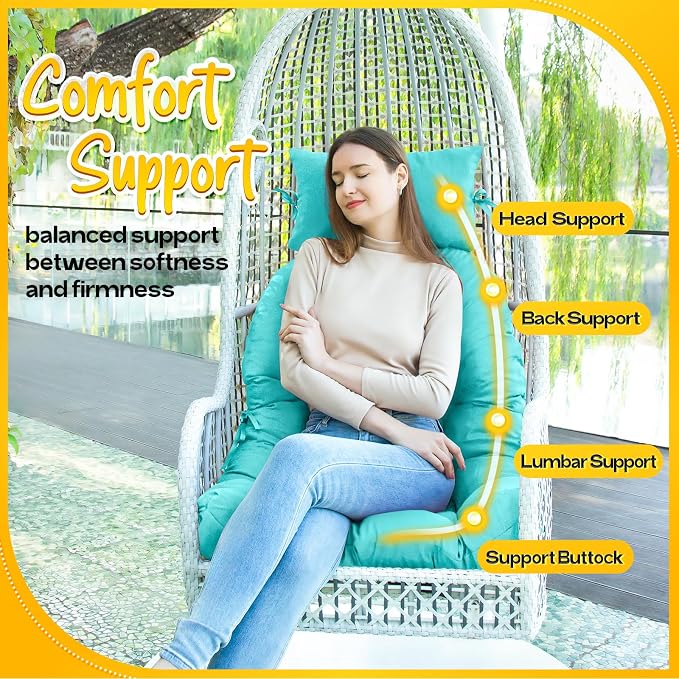 MAGIC ELEPHANT Egg Chair Cushion, Memory Foam Hanging Egg Chair Cushion - Image 6