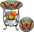 Outdoor Side Table Round Small Mosaic Patio Accent Indoor End Plant Coffee Tea by Cinnvoice