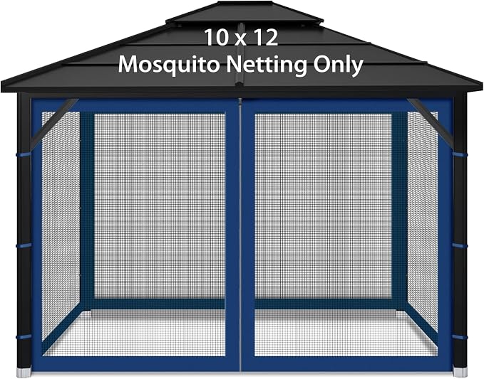 Gazebo Replacement Mosquito Netting Outdoor Universal Gazebo Canopy 4-Panels by Iheqard