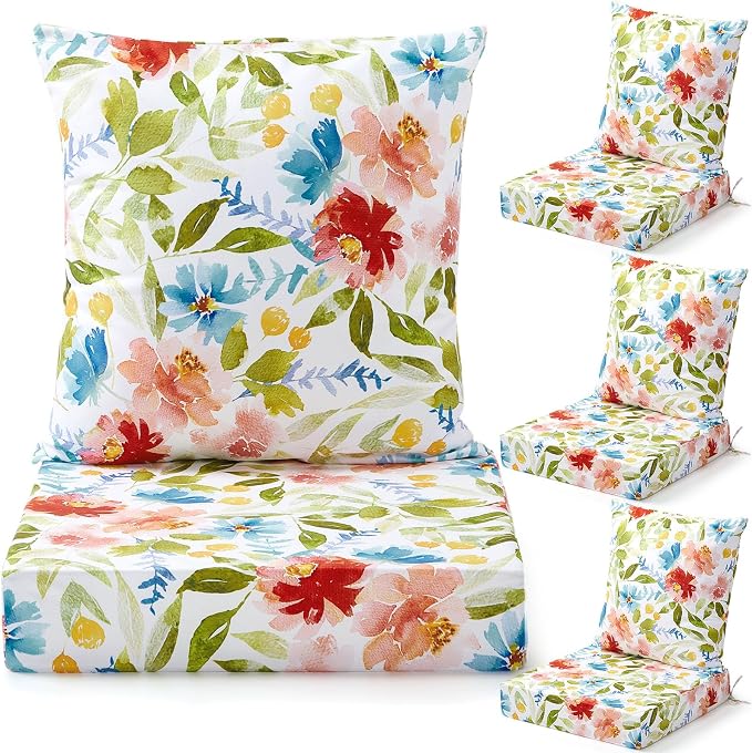 Hoteam 4 Set Outdoor Chair Patio Cushions 20 x 20 Inch Deep Seat Waterproof by Hoteam