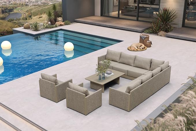 PURPLE LEAF 10 Pieces Patio Conversation Sets by PURPLELEAF