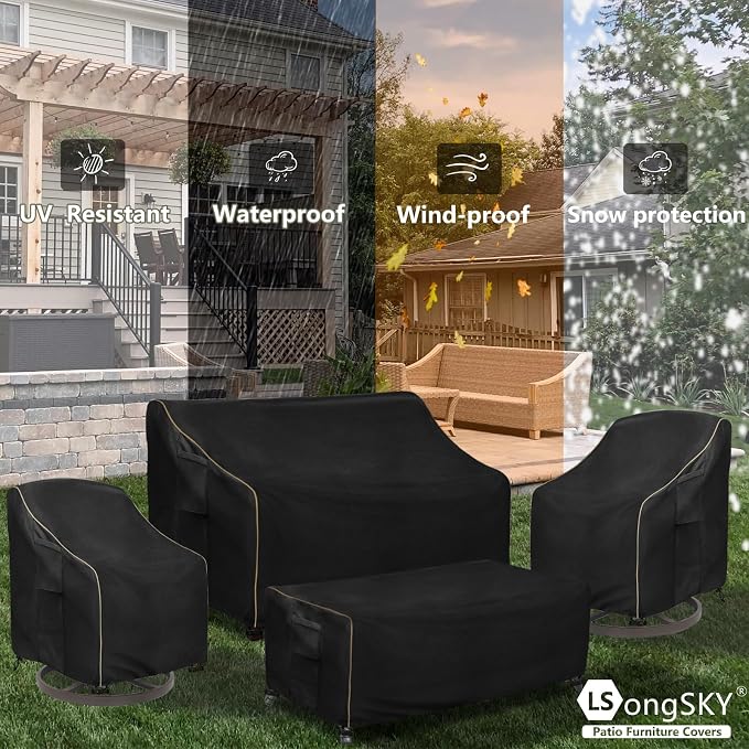 Outdoor Swivel Lounge Chair Cover 2 Pack, 35 W x 37 D x 38.5 H inches, 100% - Image 9