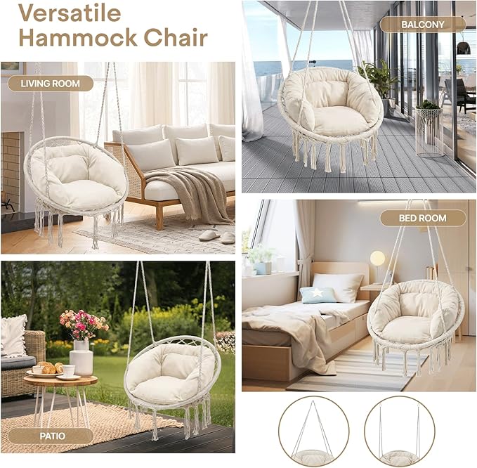 Athena Collection Hammock Chair Hanging Swing Chair - Image 6