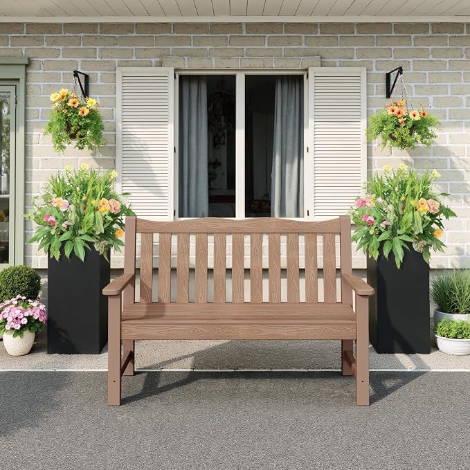 Stoog All-Weather Outdoor Bench, 2-Person Poly Lumber Garden Bench - Image 2