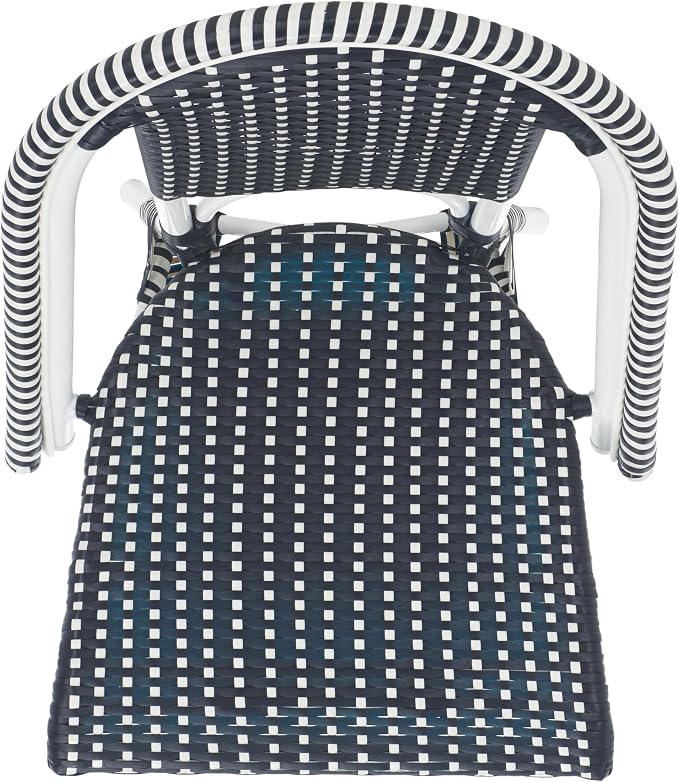 SAFAVIEH Outdoor Collection Torino Navy & White Parisian Bistro Chair Set of 2 - Image 8