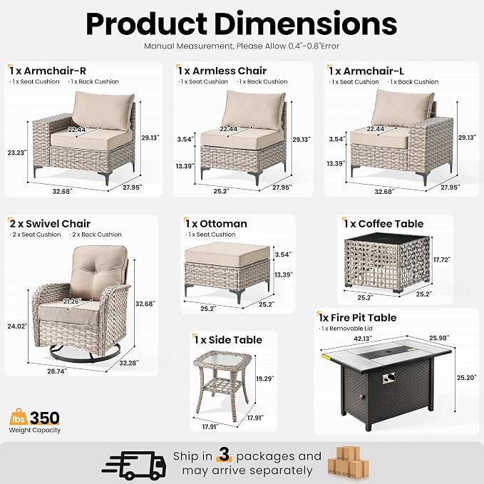 ovios 9-Piece Patio Furniture Set - Image 9