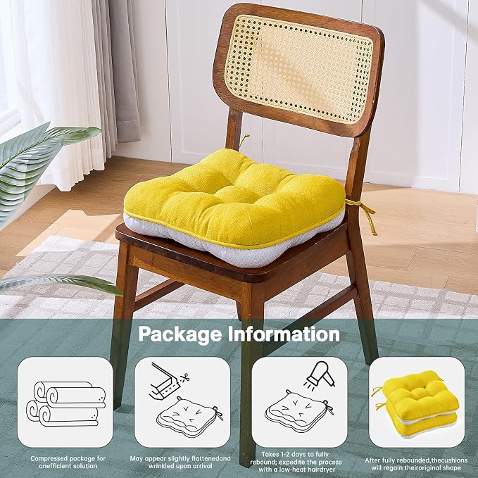 BETU Chair Cushions for Dining Chairs Set of 4, 3.5" Thick Kitchen Table Chair - Image 7