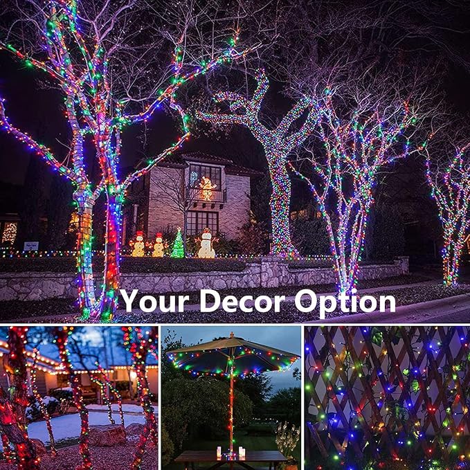 Joomer Solar Christmas Lights, 2 Pack Total 144 FT 400 LED 8 Modes Waterproof - Image 7
