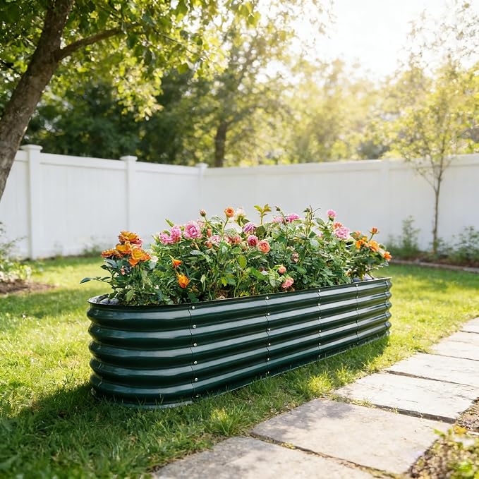 Gardmax Galvanized Raised Garden Bed, Lightweight Planter Boxes Outdoor - Image 7