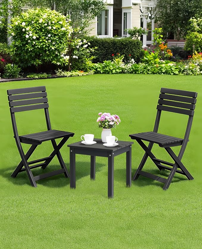 Outvita Adirondack Side Table, 18 Inch Square Outdoor End Table, HDPE Weather - Image 8