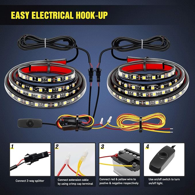 Nilight - TR-05 2PCS 60 Inch 180 LEDs Bed Strip Kit - Image 6