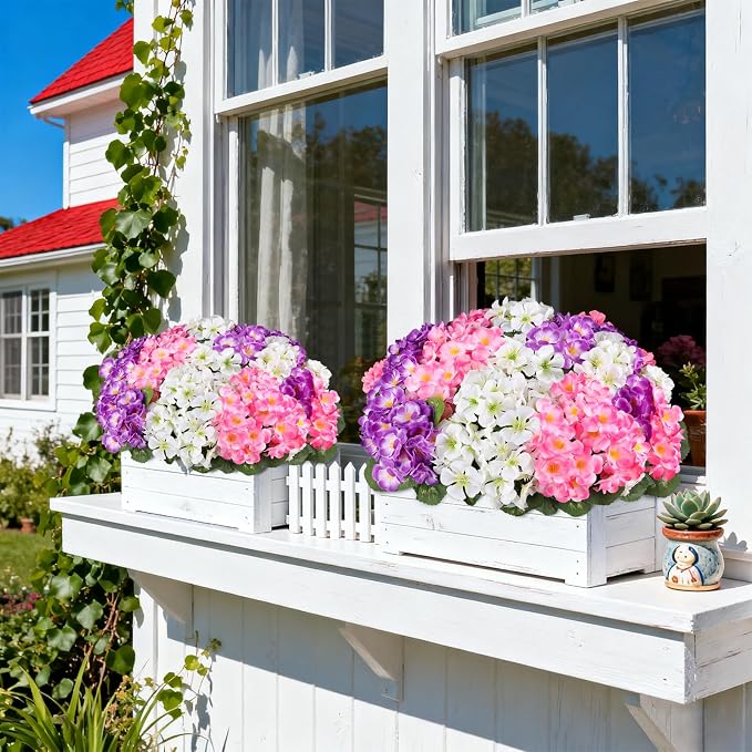 Artificial Geraniums Flowers for Outdoors, 6 Bundles Realistic Silk Fake - Image 6
