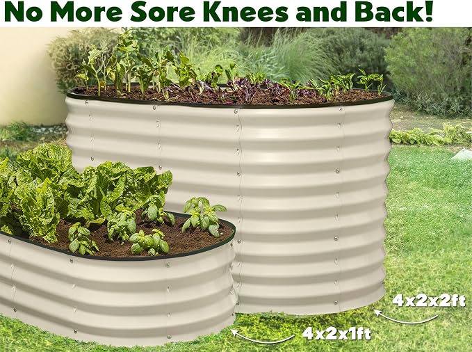 Plant & Plot Galvanized Raised Garden Beds Outdoor // 4×2×2 ft Planter Raised - Image 6