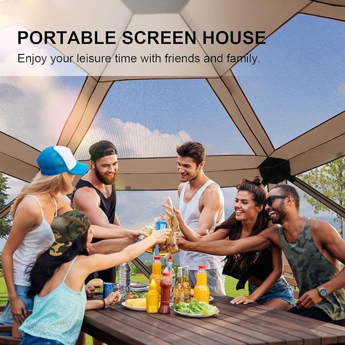 COBIZI 12x12 FT Pop Up Canopy Extendable Tent, Gazebos On Clearance, Screened - Image 4