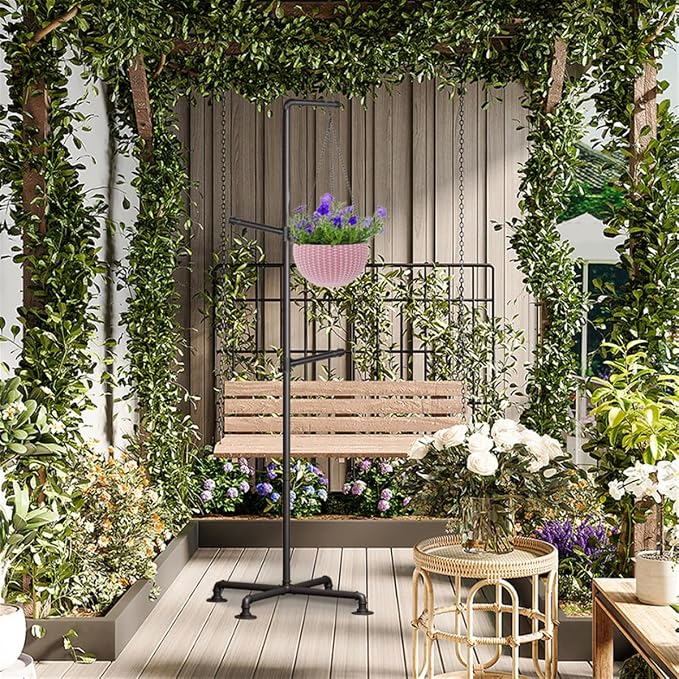 Plant Hanger Indoor, Corner Hanging Plant Stand, Heavy Duty Metal Hanging Plant - Image 3