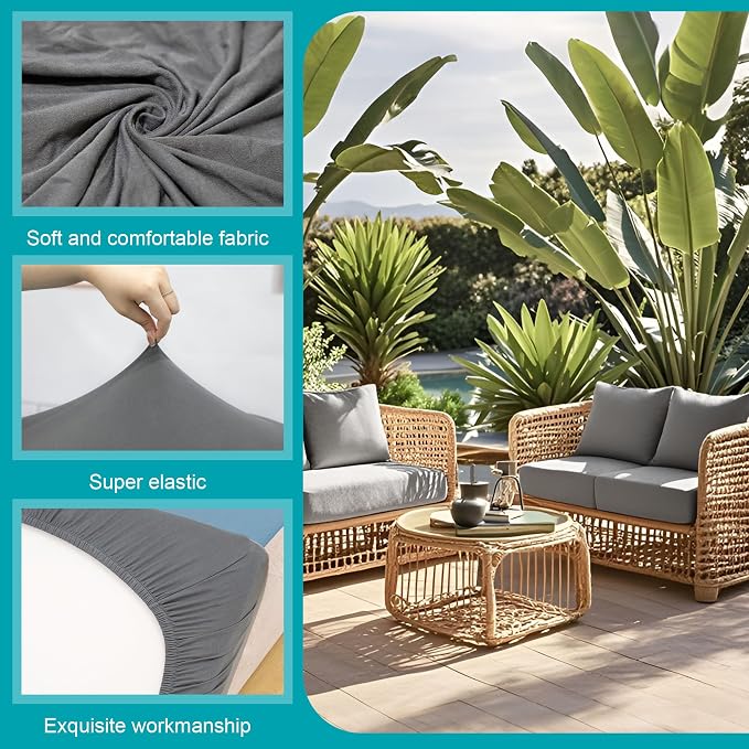 12Pcs Stretch Patio Cushion Covers, Outdoor Couch Covers Replacement, Outdoor - Image 3