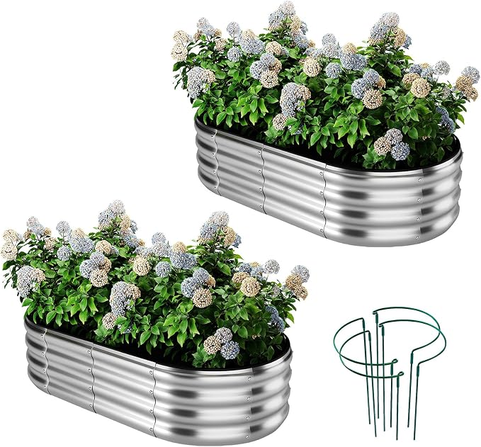 Galvanized Metal Planter Raised Garden Bed Kit by ZFHgarden