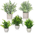 Fake Plants, Eucalyptus Greenery Plastic Fake Green Grass Plants by Lemonfilter