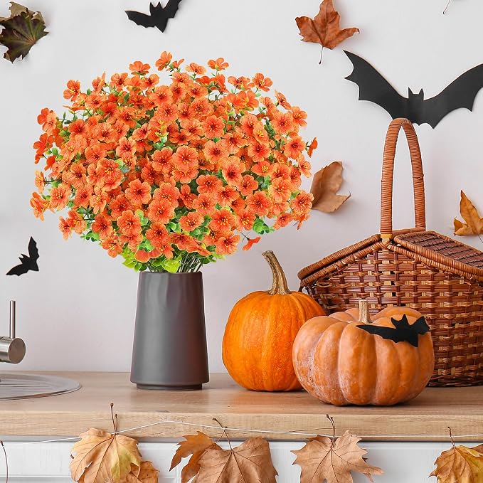 AGIRL 16 Bundles Artificial Fall Flowers Outdoor Indoor Decoration, No Fade - Image 6