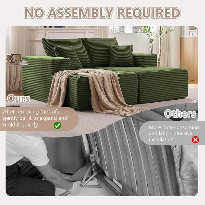 Oversized Double Chaise Lounges Indoor, Upholstered Boneless Cloud Stupendous - Image 8